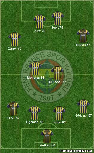 Fenerbahçe SK Formation 2012