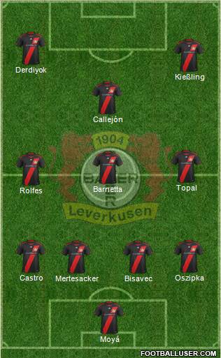 Bayer 04 Leverkusen Formation 2012