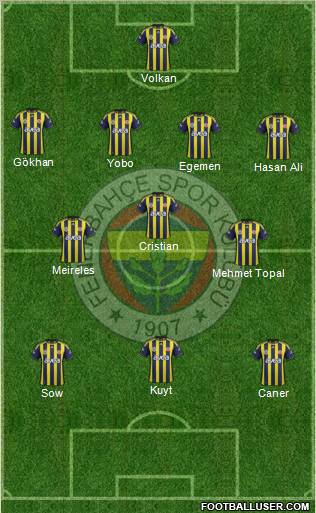 Fenerbahçe SK Formation 2012