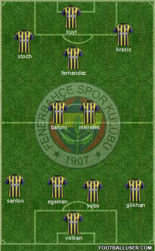 Fenerbahçe SK Formation 2012