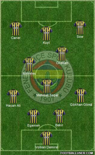 Fenerbahçe SK Formation 2012