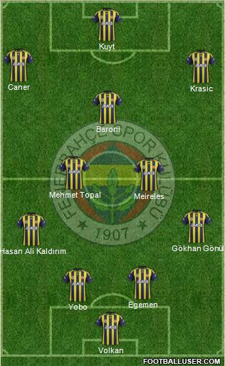 Fenerbahçe SK Formation 2012