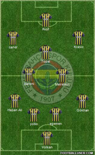 Fenerbahçe SK Formation 2012