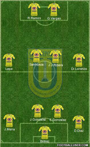 CCD Universidad de Concepción 4-4-2 football formation