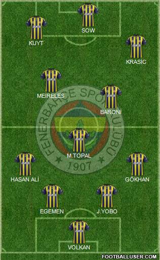 Fenerbahçe SK Formation 2012