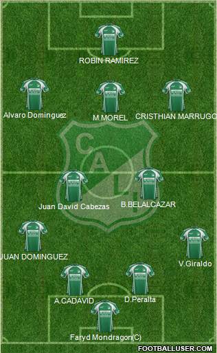 AC Deportivo Cali 4-2-3-1 football formation