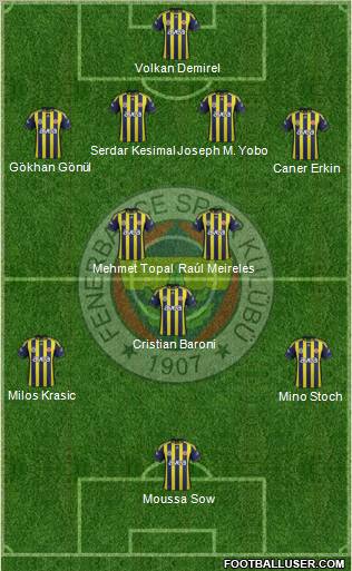 Fenerbahçe SK Formation 2012