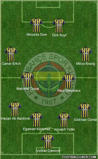 Fenerbahçe SK Formation 2012
