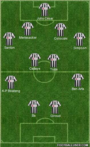 Newcastle United Formation 2012