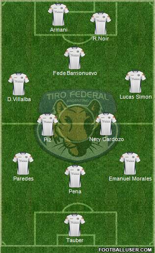 Tiro Federal de Rosario 3-4-1-2 football formation