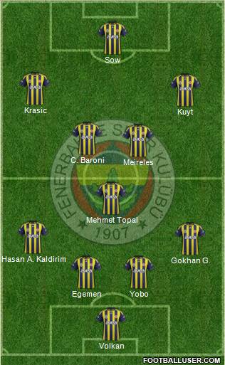 Fenerbahçe SK Formation 2012