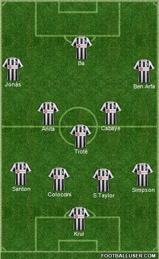 Newcastle United Formation 2012
