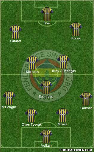 Fenerbahçe SK Formation 2012