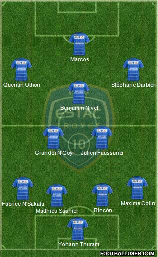 Esperance Sportive Troyes Aube Champagne 4-3-3 football formation