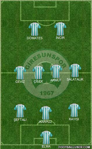 Giresunspor 4-4-2 football formation