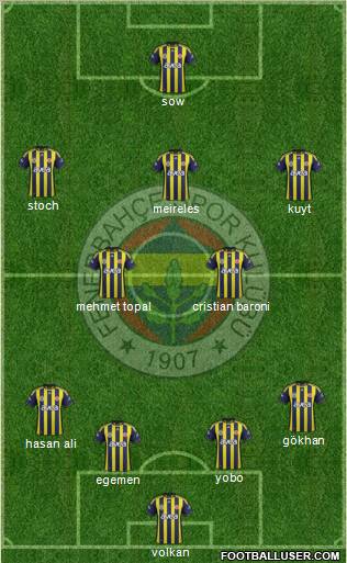 Fenerbahçe SK Formation 2012