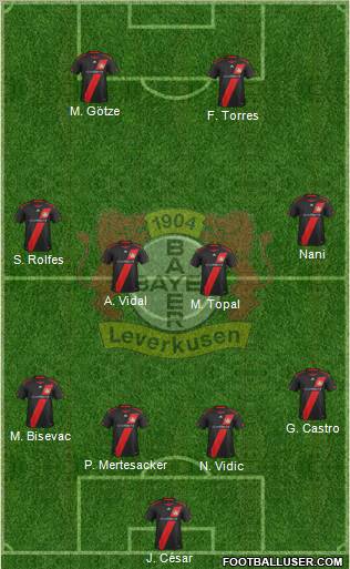 Bayer 04 Leverkusen Formation 2012
