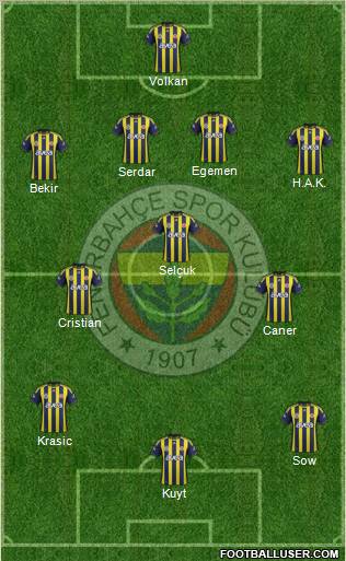 Fenerbahçe SK Formation 2012