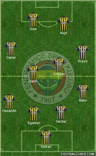 Fenerbahçe SK Formation 2012