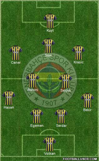 Fenerbahçe SK Formation 2012