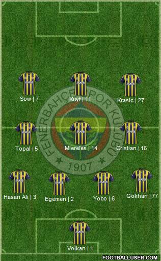 Fenerbahçe SK Formation 2012