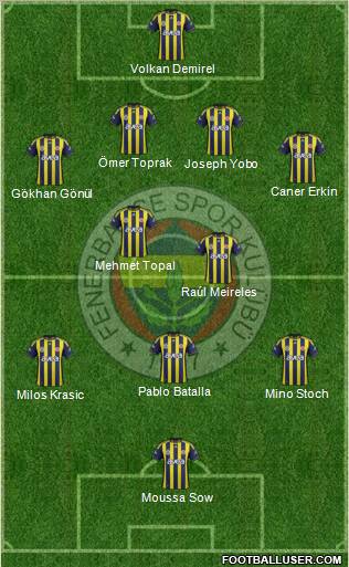 Fenerbahçe SK Formation 2012