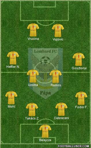 Lombard FC Pápa Formation 2012