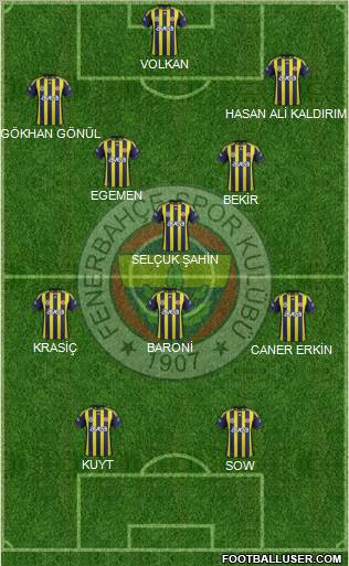 Fenerbahçe SK Formation 2012