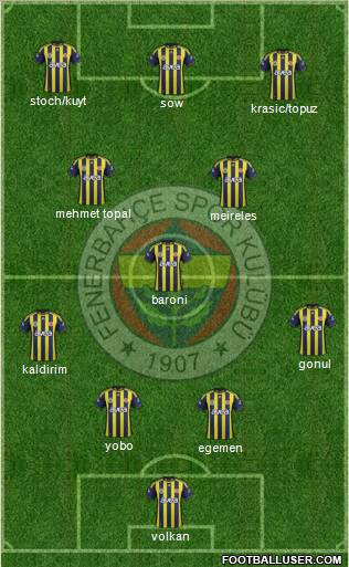Fenerbahçe SK Formation 2012