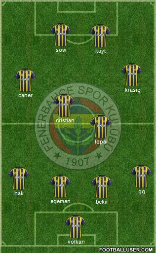 Fenerbahçe SK Formation 2012