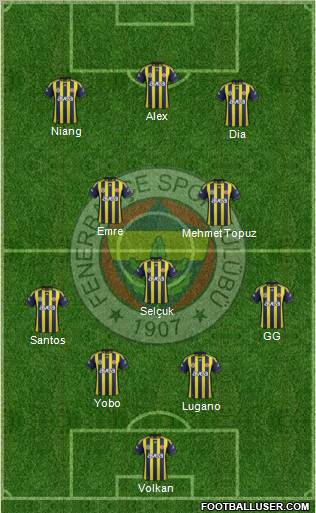 Fenerbahçe SK Formation 2012