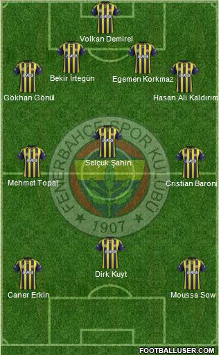 Fenerbahçe SK Formation 2012