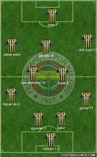 Fenerbahçe SK Formation 2012