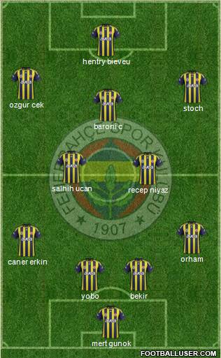 Fenerbahçe SK Formation 2012