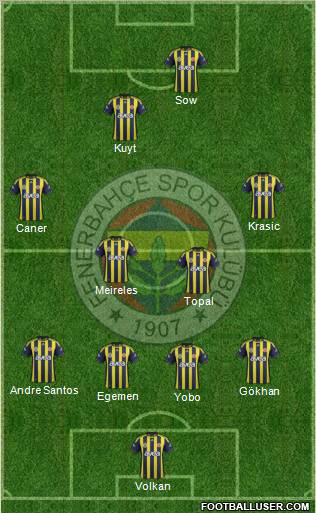 Fenerbahçe SK Formation 2012