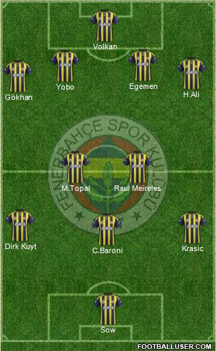 Fenerbahçe SK Formation 2012