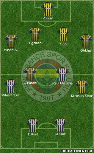 Fenerbahçe SK Formation 2012