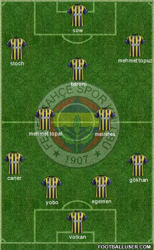 Fenerbahçe SK Formation 2012