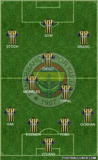 Fenerbahçe SK Formation 2012