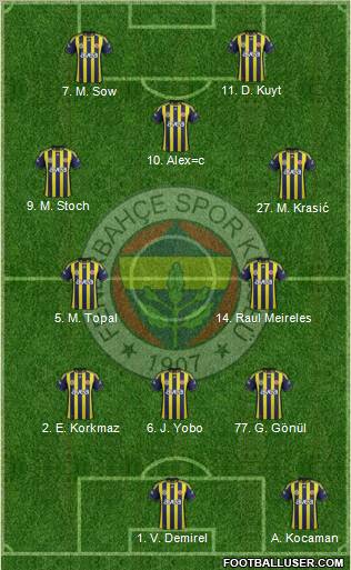 Fenerbahçe SK Formation 2012