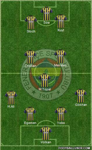 Fenerbahçe SK Formation 2012