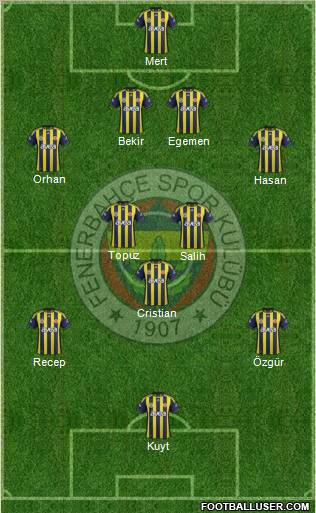 Fenerbahçe SK Formation 2012
