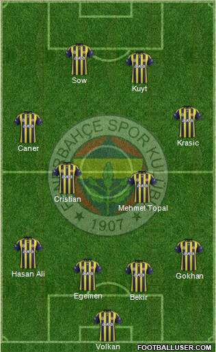 Fenerbahçe SK Formation 2012