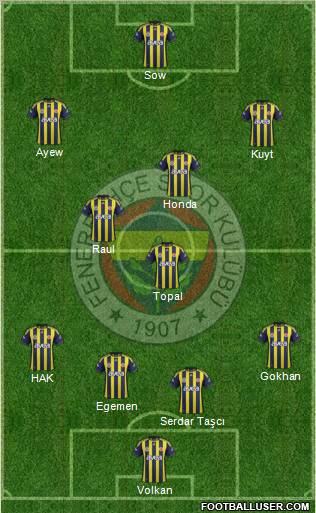 Fenerbahçe SK Formation 2012