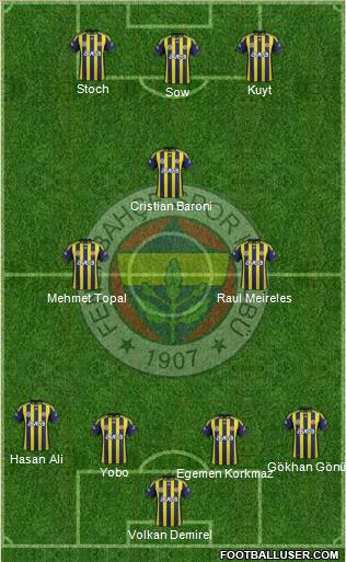 Fenerbahçe SK Formation 2012
