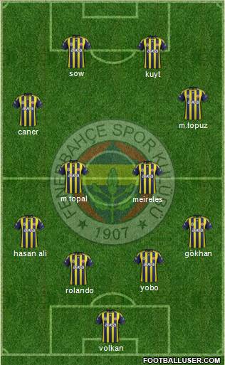 Fenerbahçe SK Formation 2012