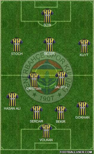 Fenerbahçe SK Formation 2012