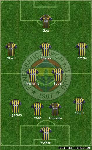 Fenerbahçe SK Formation 2012