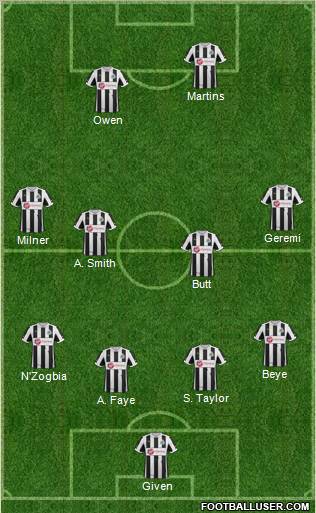 Newcastle United Formation 2012