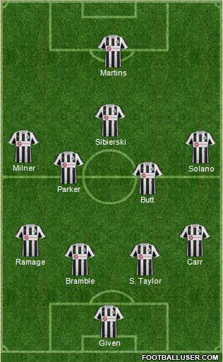 Newcastle United Formation 2012